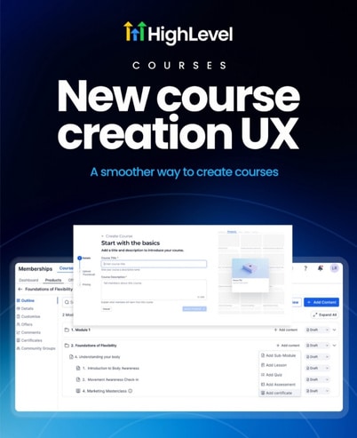 course creation gohighlevel