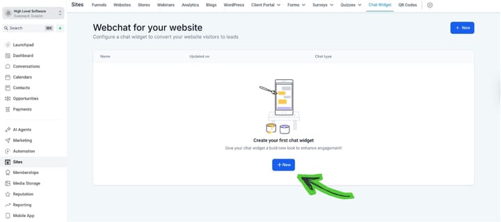 how to create a chat widget