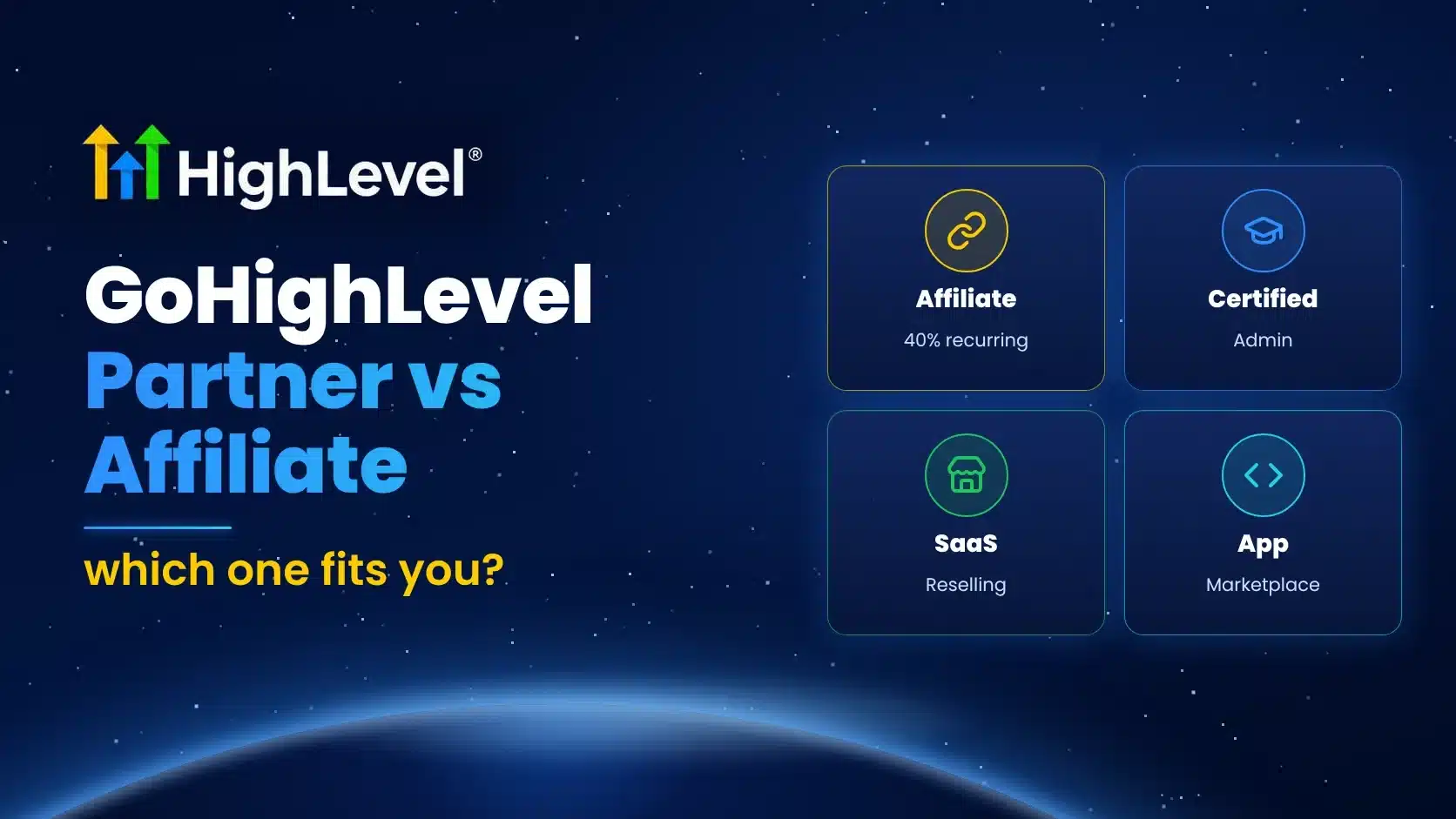 GoHighLevel partner program vs affiliate program