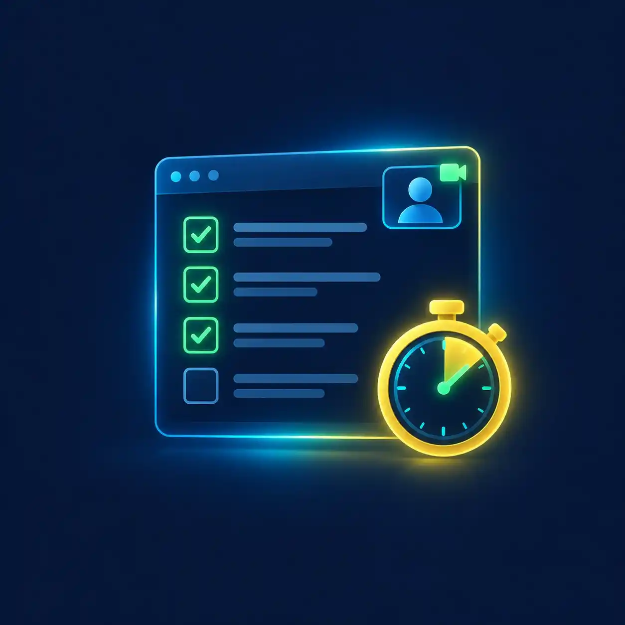 Online proctored GoHighLevel certification exam with checklist and timer